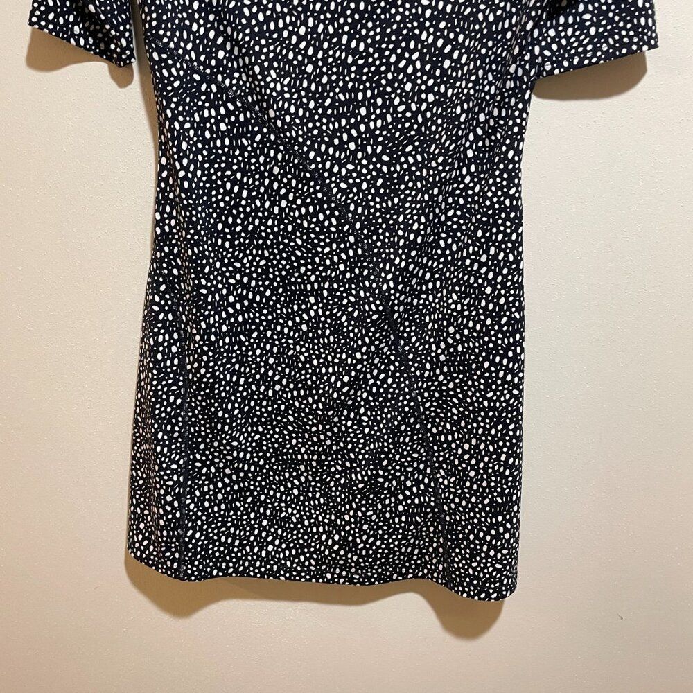 Title Nine Size M Sayonara Cafe Sleeve Black White Dot Dress 3/4 Sleeve - Picture 11 of 11
